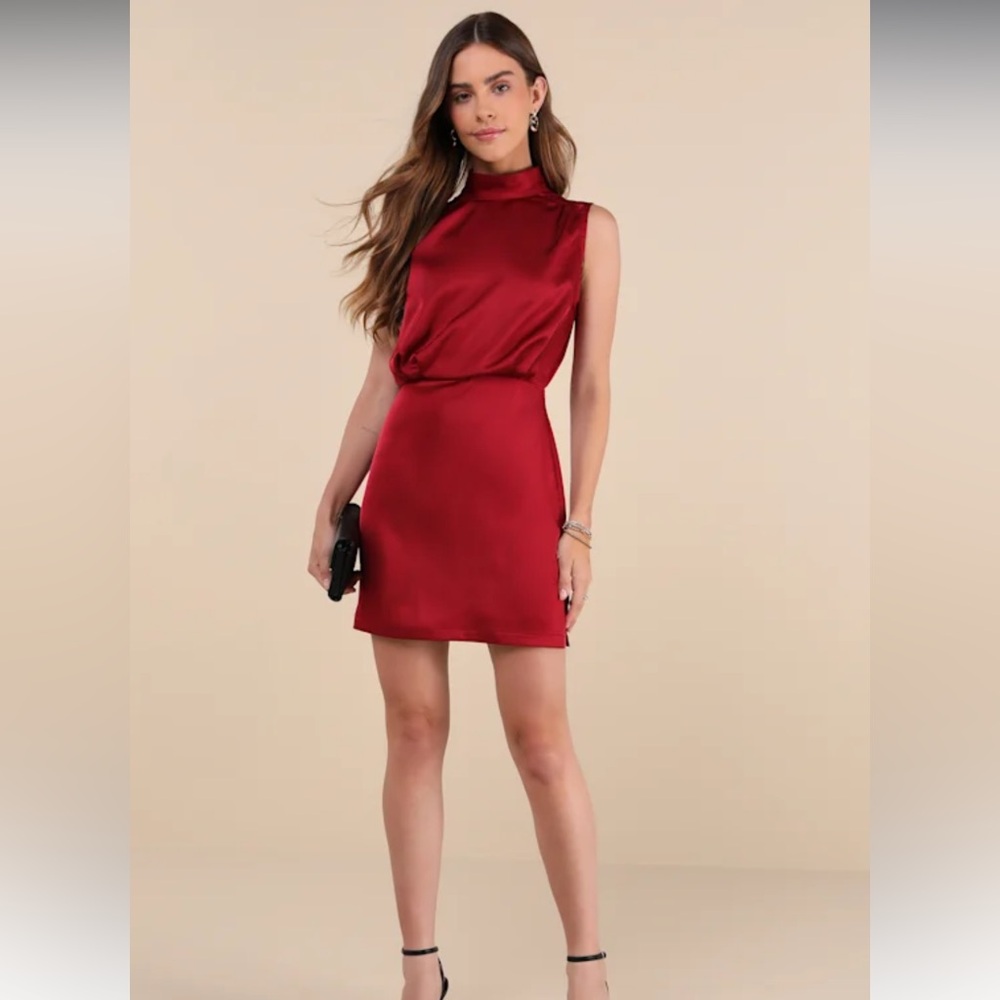 Lulus Satin Sleeveless Mini Dresss